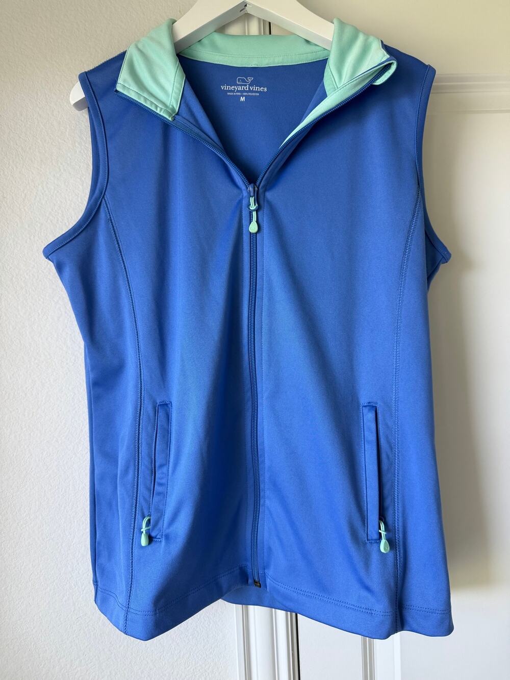 Vineyard Vines Womens Medium Golf / Performance Zip Up Vest in Blue/Mint